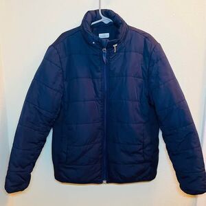 Navy Blue Size 10 Kids Puffer Jacket With Hood